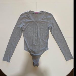 Pink Lily Grey Basics Bodysuit NBW Size M